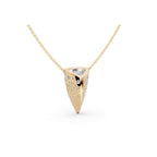 Pendant 0201: pavé 18k gold cone pendant with trillion-cut lab-grown diamond (design render)